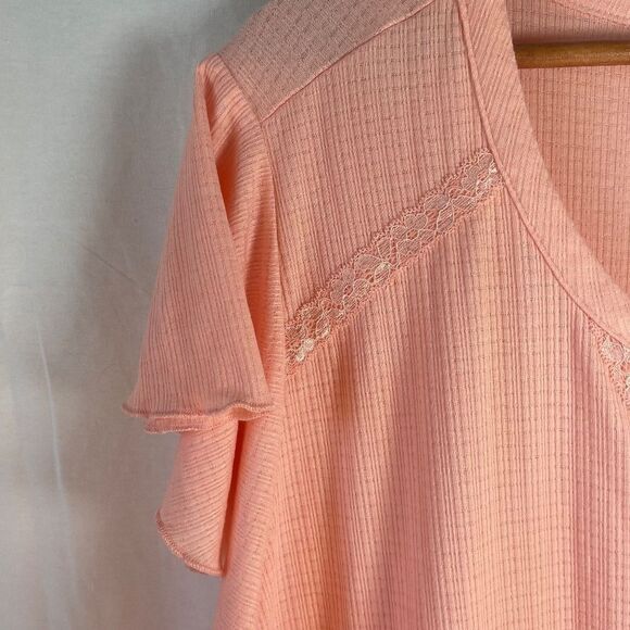 Torrid Soft Peach Embroidered Trim Babydoll Top Sz 5/5X - Picture 4 of 9